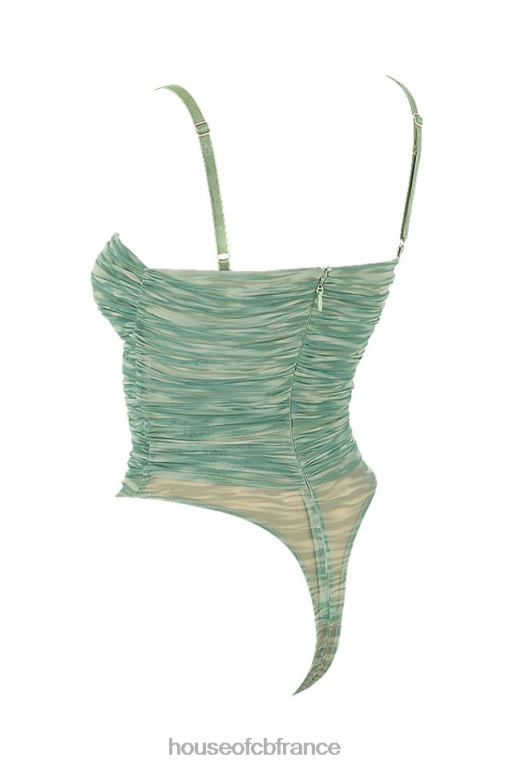 House of CB body en tulle froncé à imprimé lierre perlé N888H757 vêtements