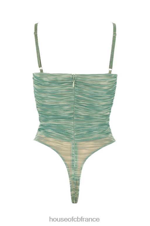 House of CB body en tulle froncé à imprimé lierre perlé N888H757 vêtements