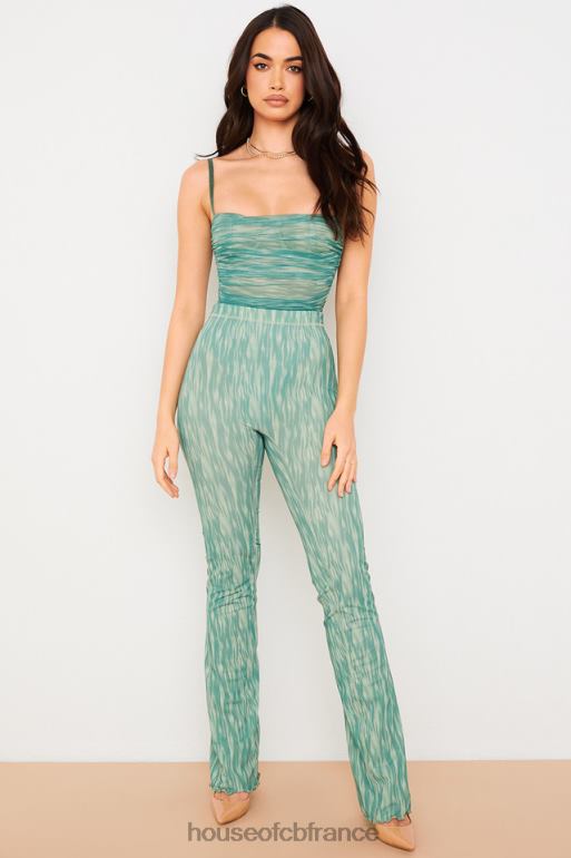 House of CB body en tulle froncé à imprimé lierre perlé N888H757 vêtements