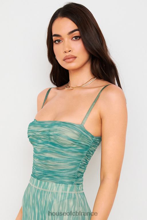House of CB body en tulle froncé à imprimé lierre perlé N888H757 vêtements