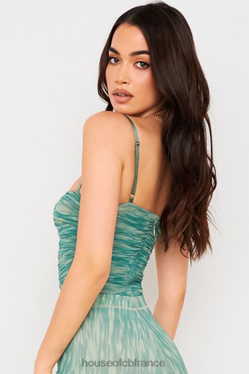 House of CB body en tulle froncé à imprimé lierre perlé N888H757 vêtements