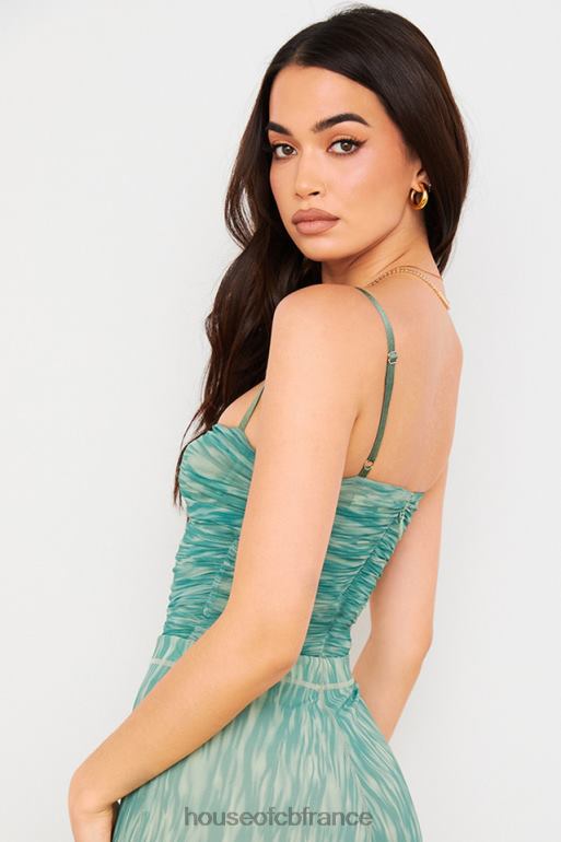 House of CB body en tulle froncé à imprimé lierre perlé N888H757 vêtements