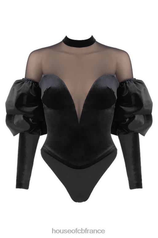 House of CB body monique en velours et tulle noir N888H775 vêtements