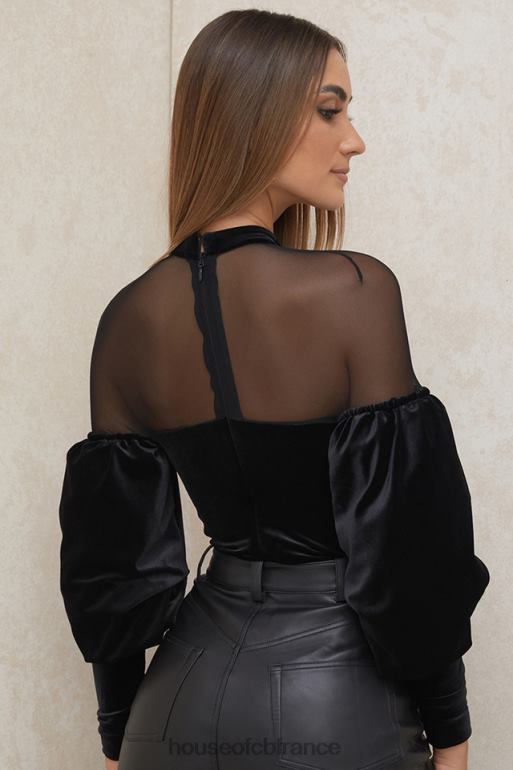 House of CB body monique en velours et tulle noir N888H775 vêtements