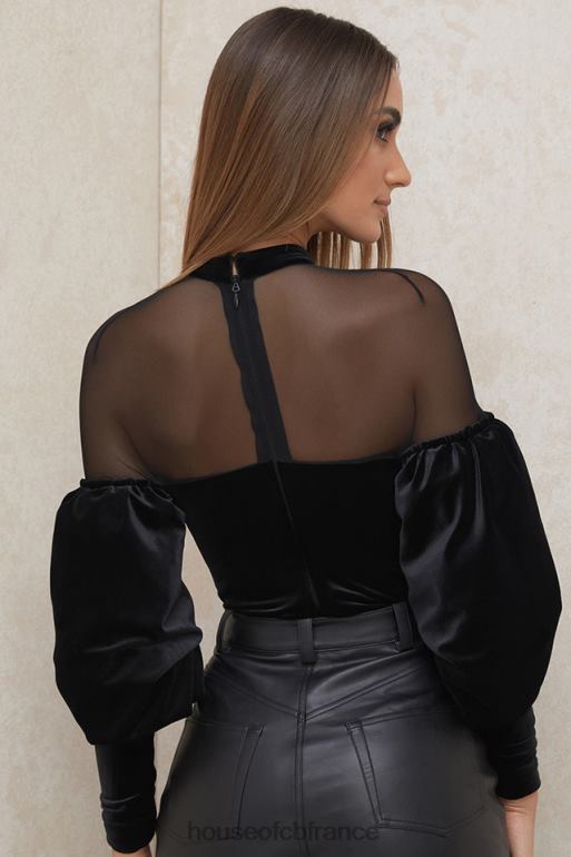House of CB body monique en velours et tulle noir N888H775 vêtements
