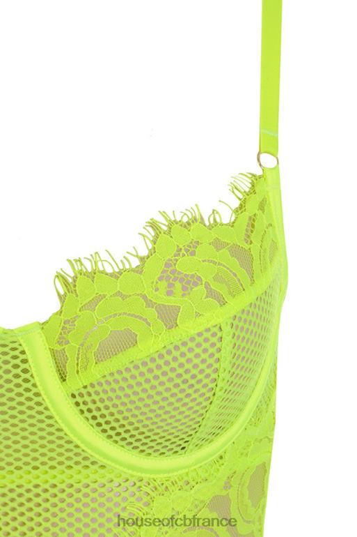 House of CB body nadia en dentelle jaune fluo N888H814 vêtements