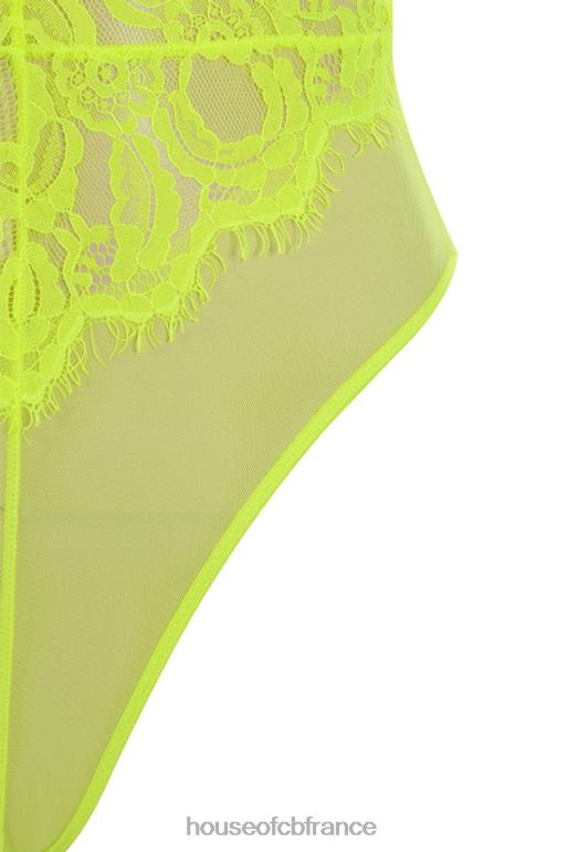 House of CB body nadia en dentelle jaune fluo N888H814 vêtements