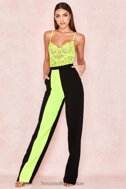 House of CB body nadia en dentelle jaune fluo N888H814 vêtements