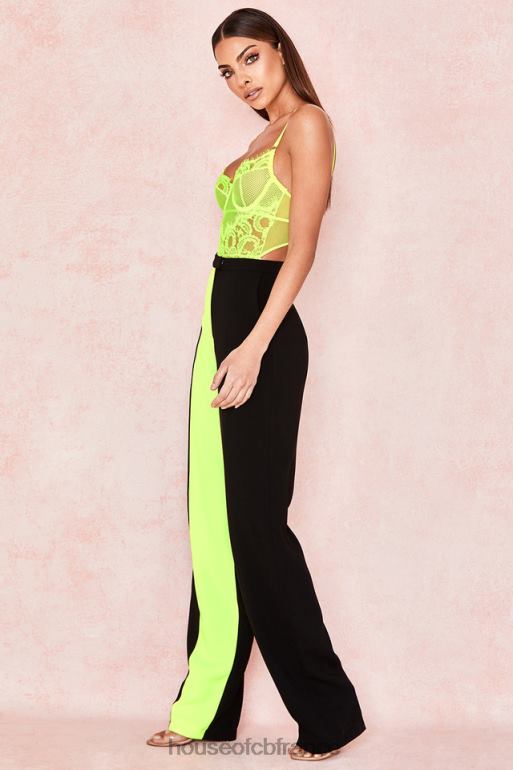 House of CB body nadia en dentelle jaune fluo N888H814 vêtements