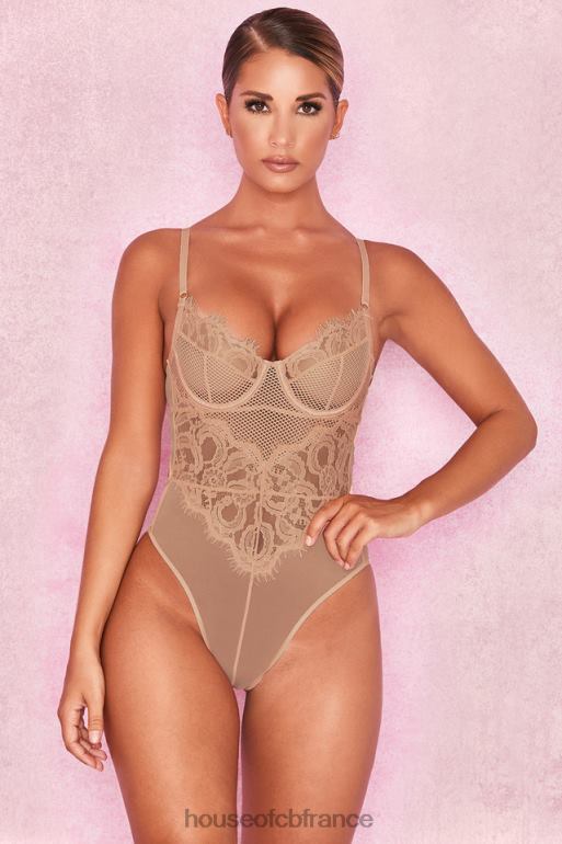 House of CB body nadia en dentelle marron clair N888H816 vêtements