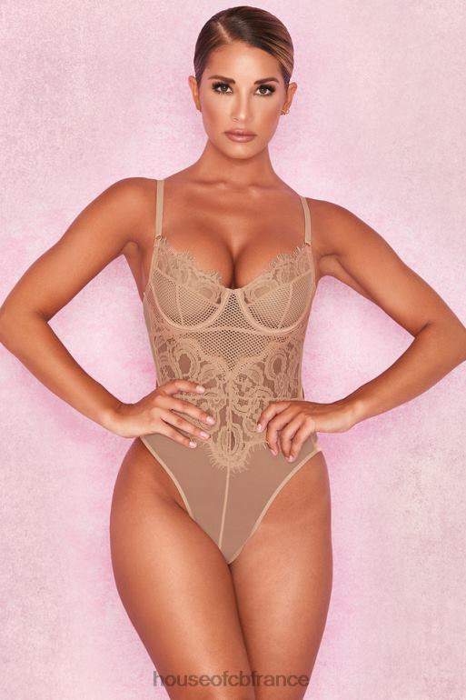 House of CB body nadia en dentelle marron clair N888H816 vêtements