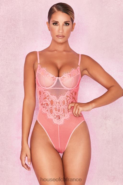 House of CB body nadia en dentelle rose N888H818 vêtements