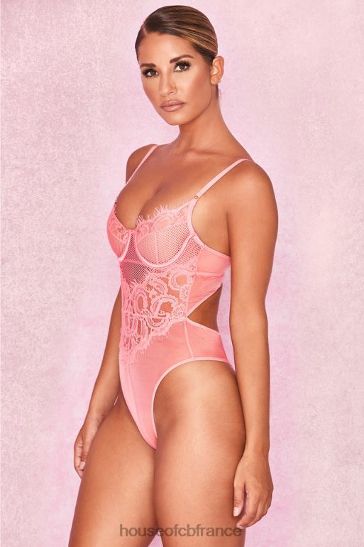 House of CB body nadia en dentelle rose N888H818 vêtements