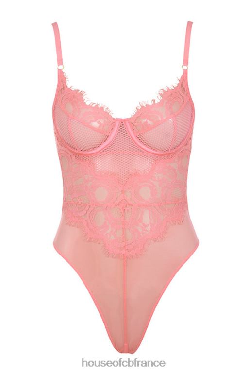 House of CB body nadia en dentelle rose N888H818 vêtements