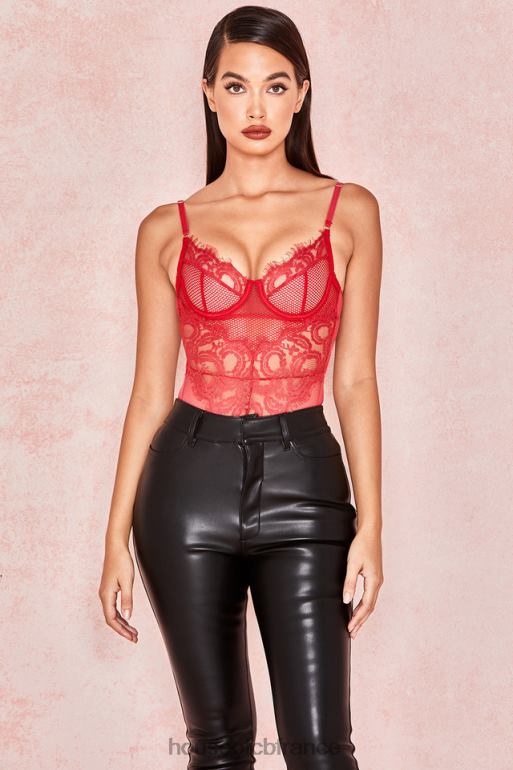 House of CB body nadia en dentelle rouge N888H815 vêtements