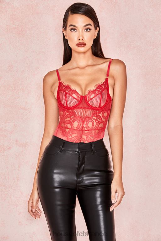 House of CB body nadia en dentelle rouge N888H815 vêtements