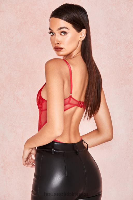 House of CB body nadia en dentelle rouge N888H815 vêtements