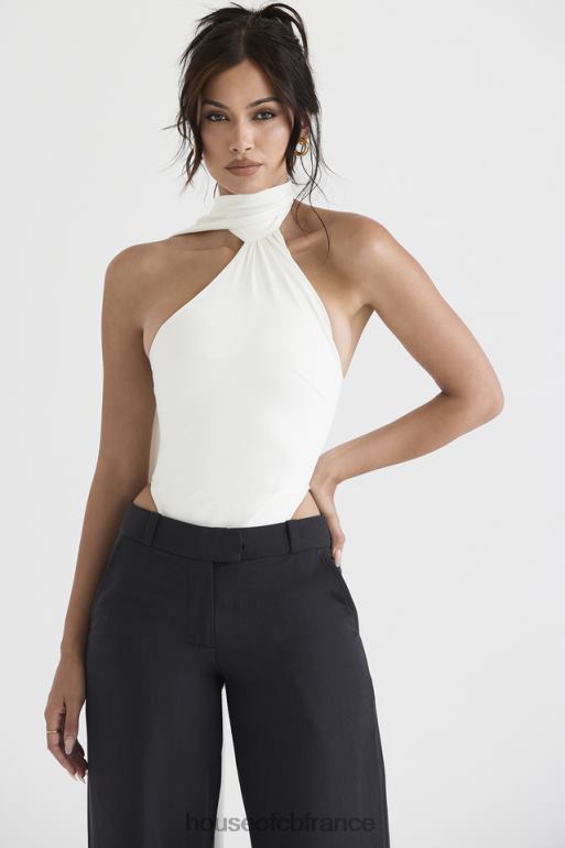 House of CB farrah - body cache-cœur en satin ivoire N888H710 vêtements