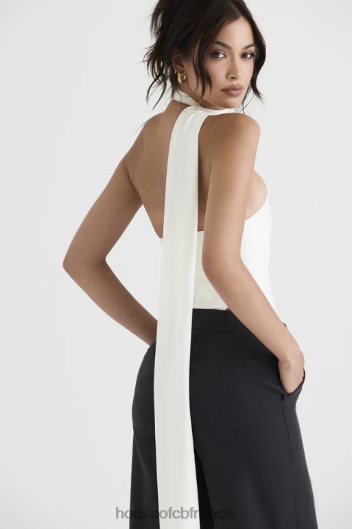 House of CB farrah - body cache-cœur en satin ivoire N888H710 vêtements