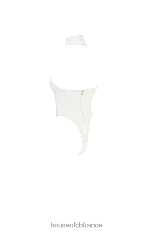 House of CB farrah - body cache-cœur en satin ivoire N888H710 vêtements