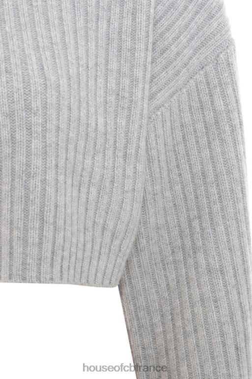 House of CB pull côtelé court oversize gris shana N888H771 vêtements