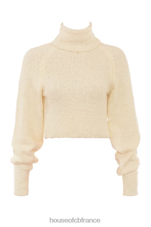 House of CB pull court en tricot bouclé doux crème nyala N888H660 vêtements