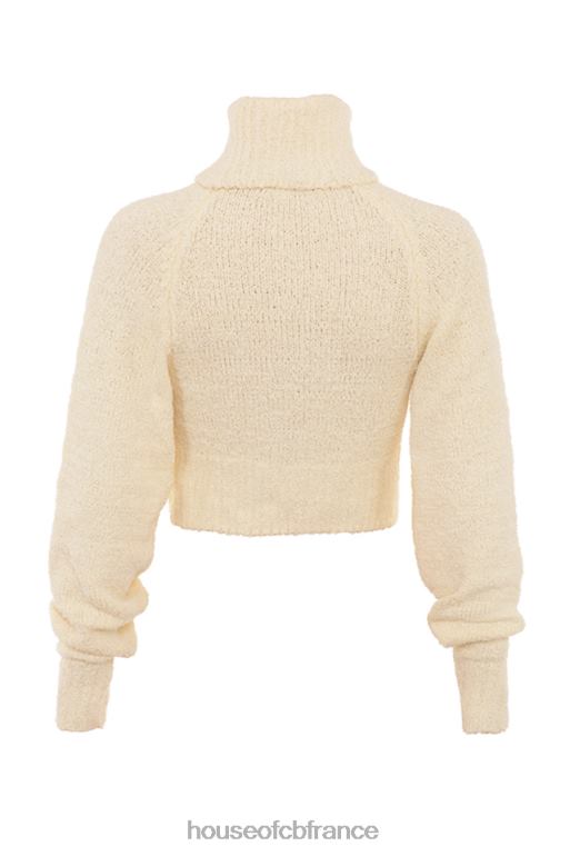 House of CB pull court en tricot bouclé doux crème nyala N888H660 vêtements