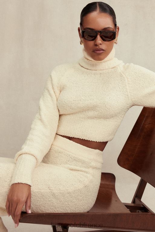 House of CB pull court en tricot bouclé doux crème nyala N888H660 vêtements