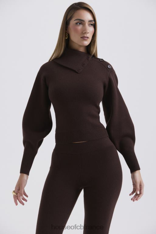 House of CB pull en cachemire mélangé chocolat adelita N888H654 vêtements