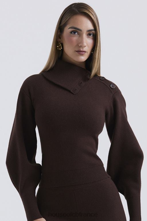 House of CB pull en cachemire mélangé chocolat adelita N888H654 vêtements