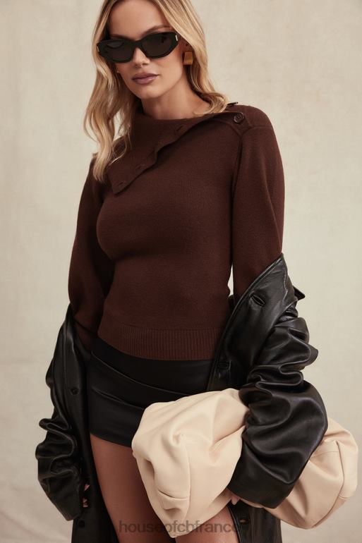 House of CB pull en cachemire mélangé chocolat adelita N888H654 vêtements
