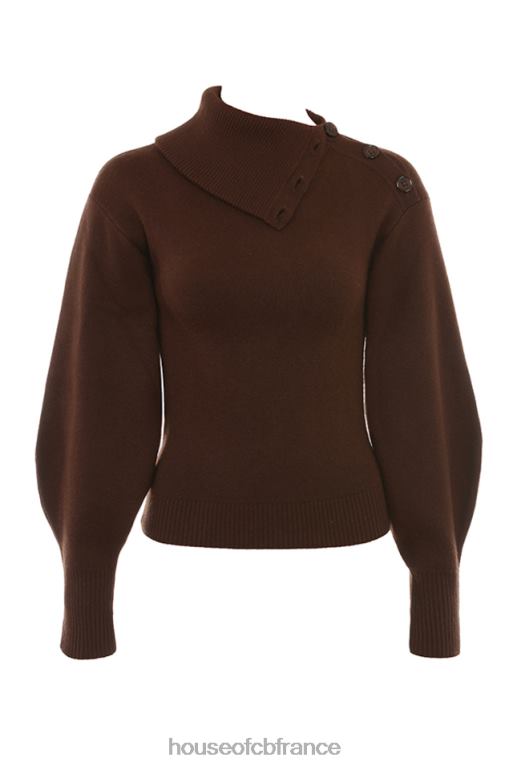 House of CB pull en cachemire mélangé chocolat adelita N888H654 vêtements