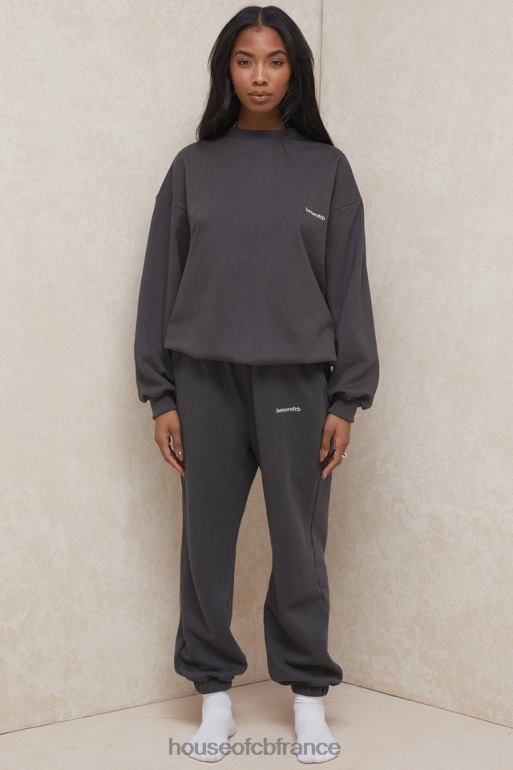 House of CB sweat-shirt oversize à col ras du cou Tommy anthracite N888H801 vêtements