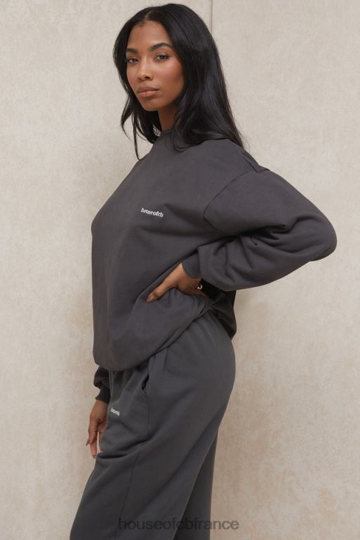 House of CB sweat-shirt oversize à col ras du cou Tommy anthracite N888H801 vêtements