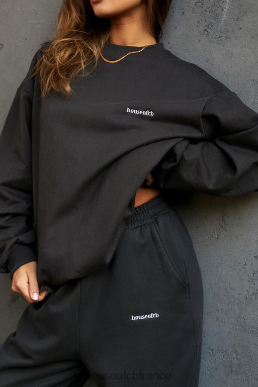 House of CB sweat-shirt oversize à col ras du cou Tommy anthracite N888H801 vêtements
