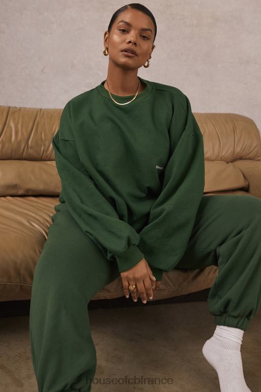 House of CB sweat-shirt oversize à col rond Tommy Green N888H798 vêtements