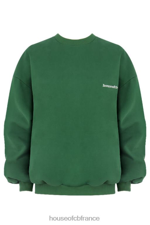 House of CB sweat-shirt oversize à col rond Tommy Green N888H798 vêtements