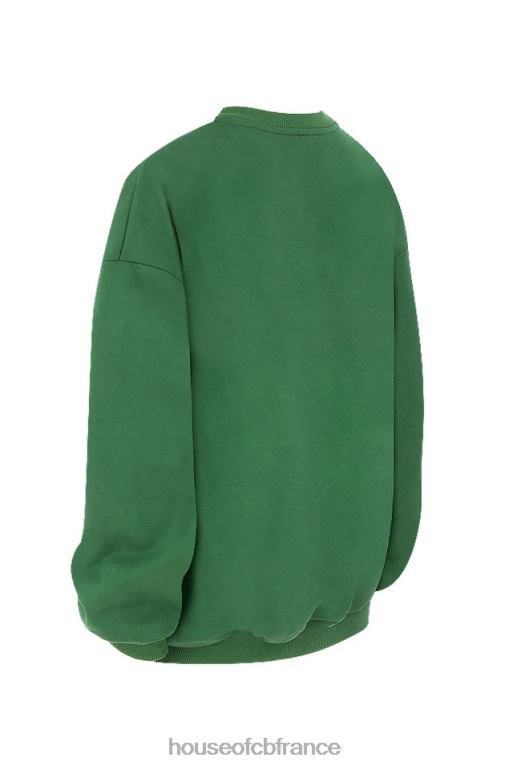 House of CB sweat-shirt oversize à col rond Tommy Green N888H798 vêtements