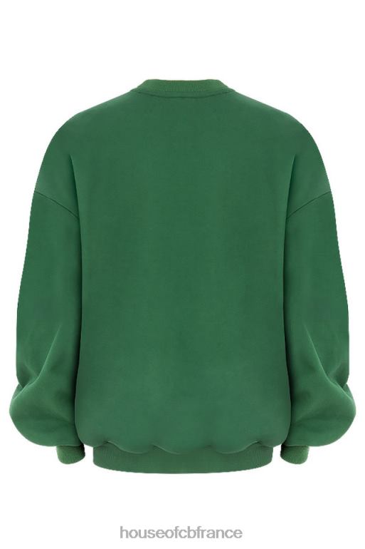 House of CB sweat-shirt oversize à col rond Tommy Green N888H798 vêtements