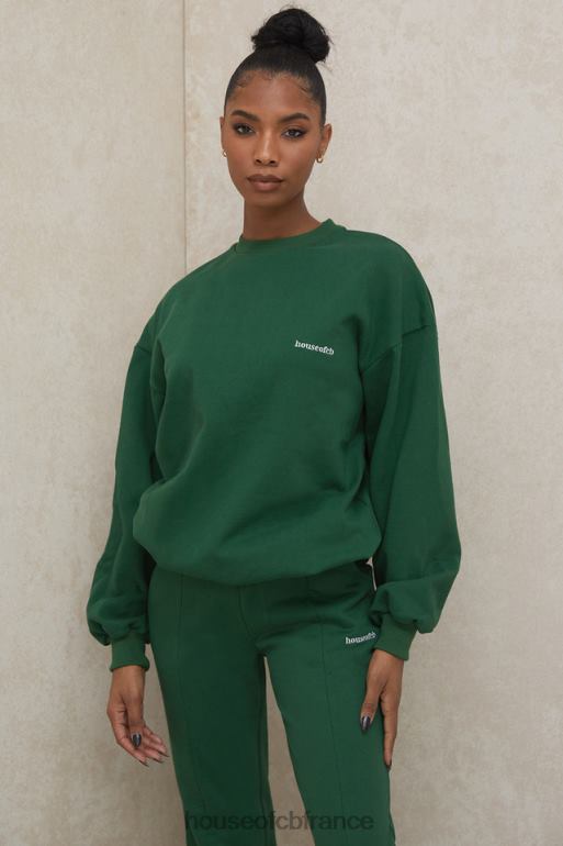 House of CB sweat-shirt oversize à col rond Tommy Green N888H798 vêtements