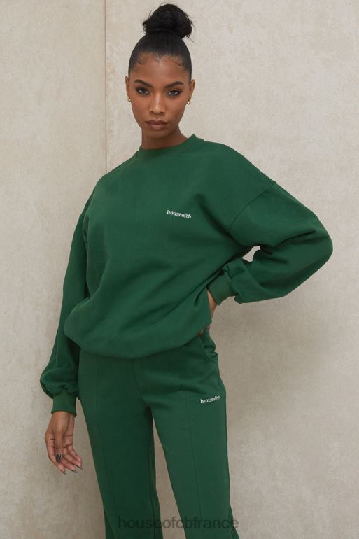 House of CB sweat-shirt oversize à col rond Tommy Green N888H798 vêtements