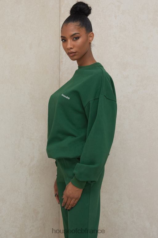 House of CB sweat-shirt oversize à col rond Tommy Green N888H798 vêtements