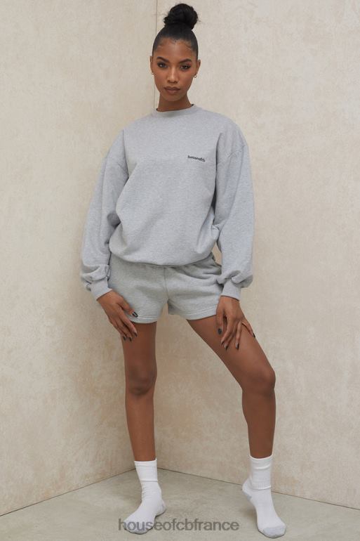 House of CB sweat-shirt oversize à col rond Tommy Grey N888H803 vêtements