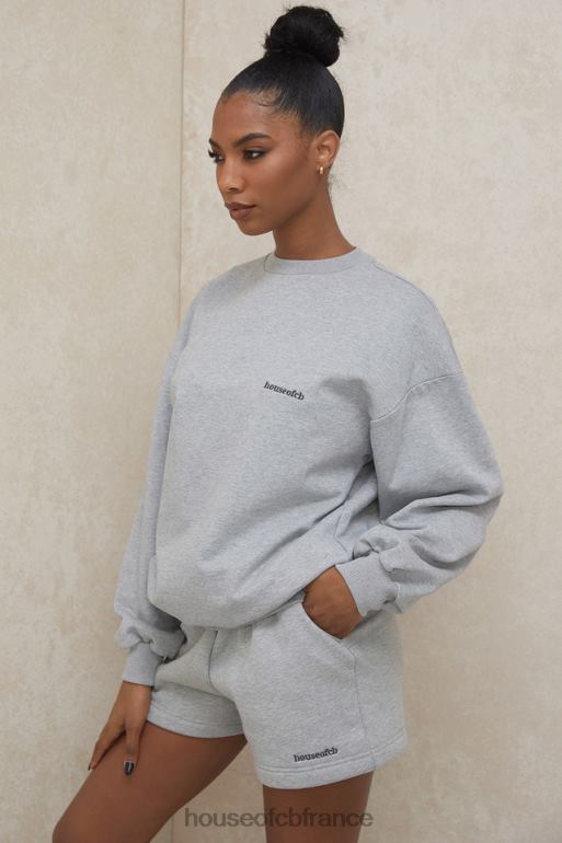 House of CB sweat-shirt oversize à col rond Tommy Grey N888H803 vêtements