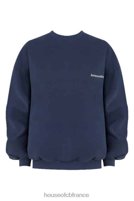 House of CB sweat-shirt oversize à col rond Tommy Navy N888H800 vêtements