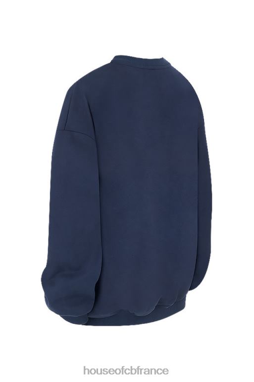 House of CB sweat-shirt oversize à col rond Tommy Navy N888H800 vêtements
