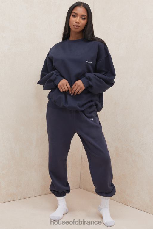 House of CB sweat-shirt oversize à col rond Tommy Navy N888H800 vêtements