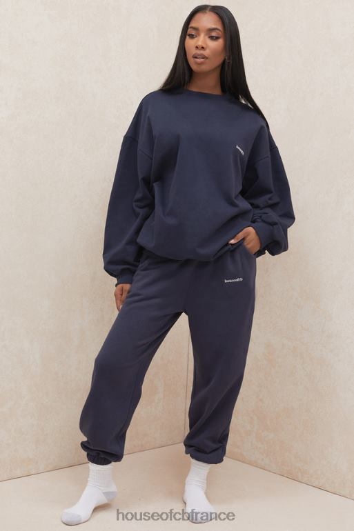 House of CB sweat-shirt oversize à col rond Tommy Navy N888H800 vêtements