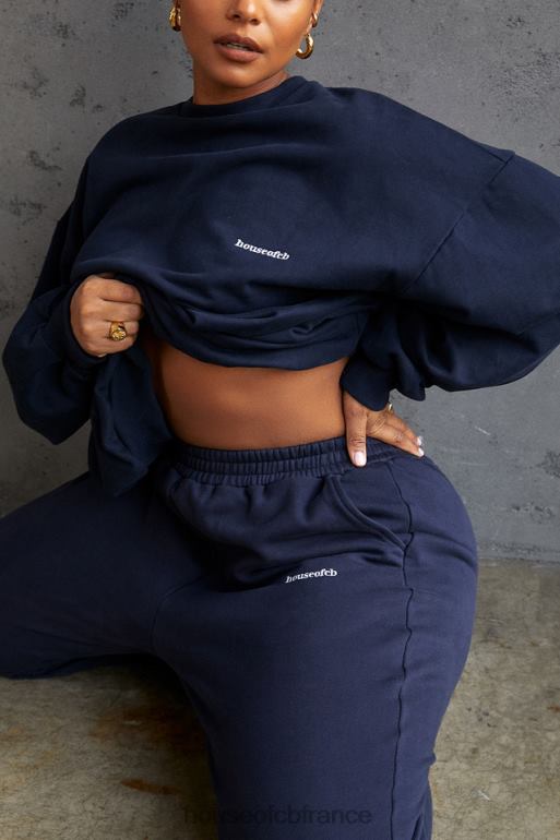 House of CB sweat-shirt oversize à col rond Tommy Navy N888H800 vêtements