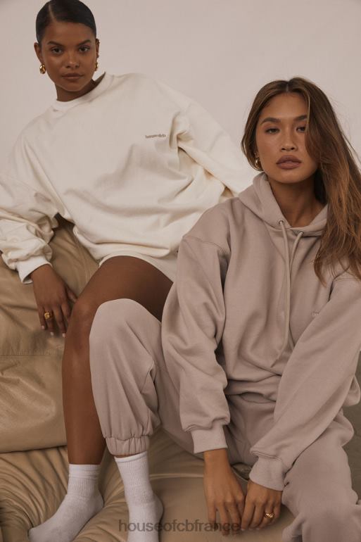 House of CB sweat-shirt oversize à col rond Tommy Off White N888H799 vêtements
